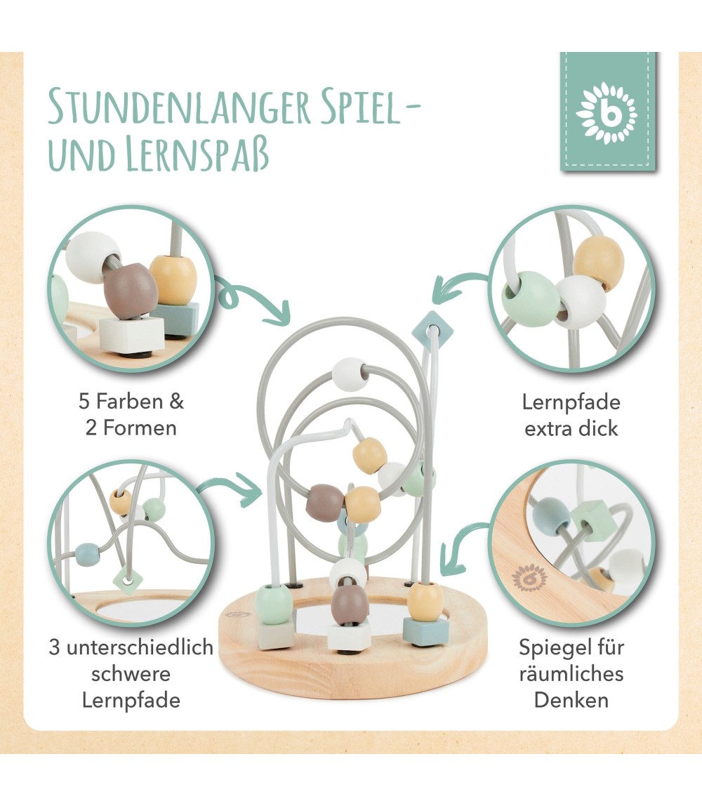 Motorikschleife mit Spiegel Mint - ab 12 Monate