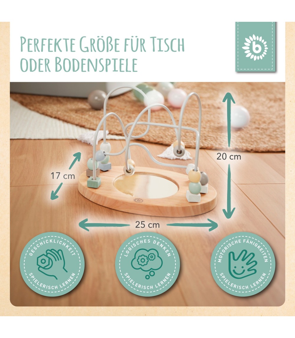 Motorikschleife mit Spiegel Mint - ab 12 Monate