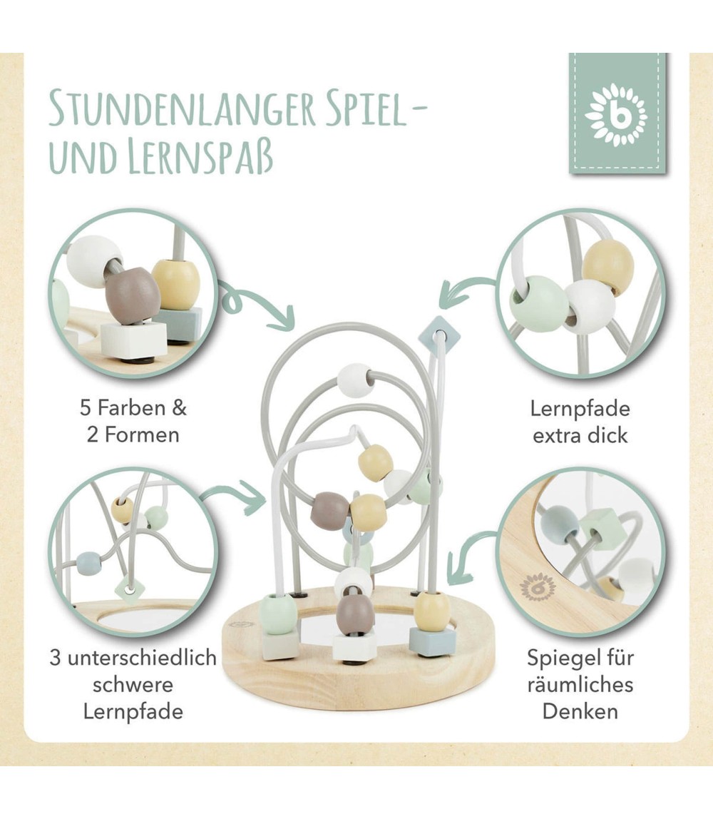 Motorikschleife mit Spiegel Mint - ab 12 Monate