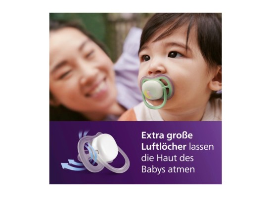 2er-Pack Schnuller ultra air Nighttime, 6-18M