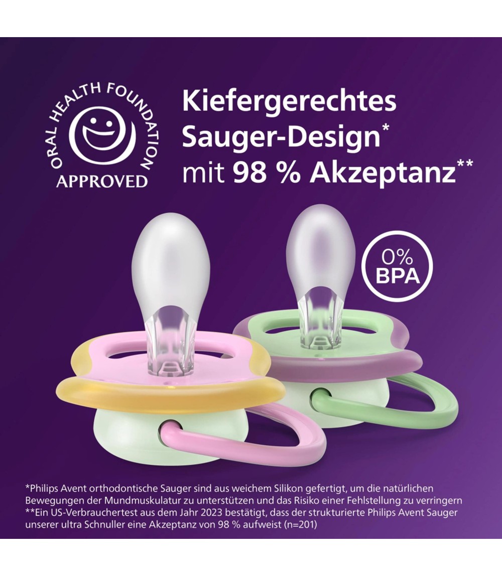 2er-Pack Schnuller ultra air Nighttime, 6-18M