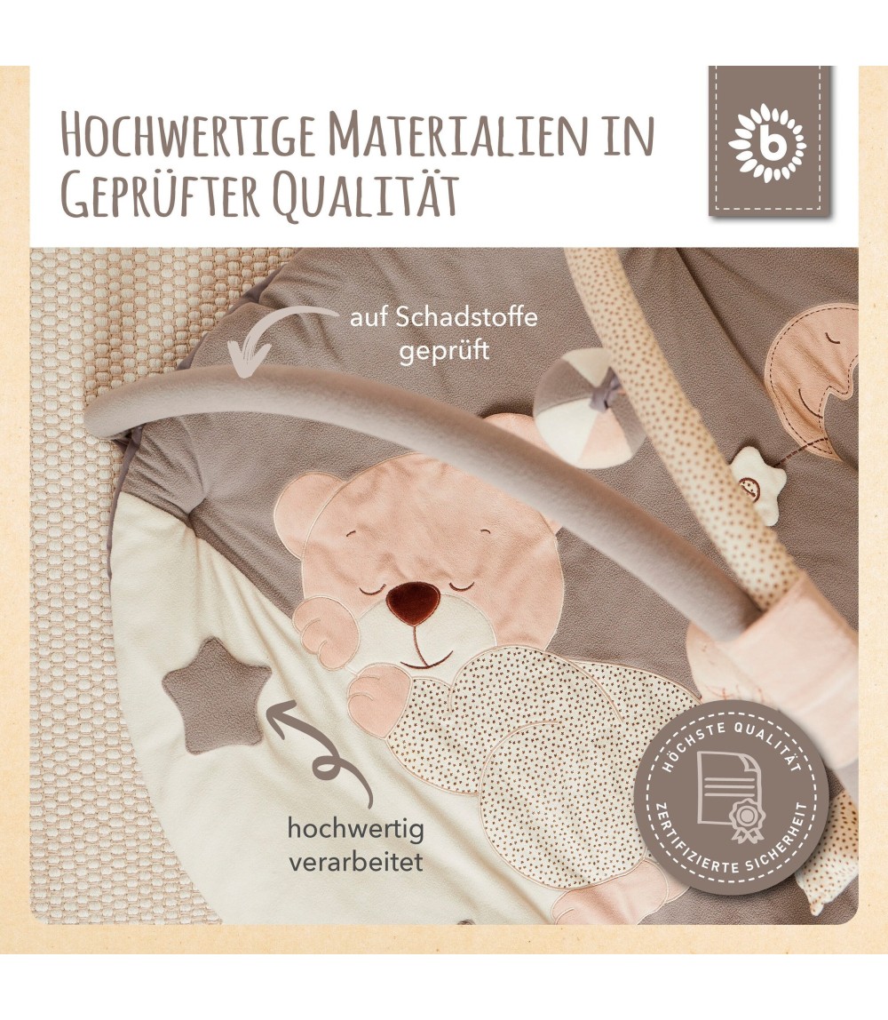 Krabbeldecke mit Spielbogen Plüsch - ab Geburt