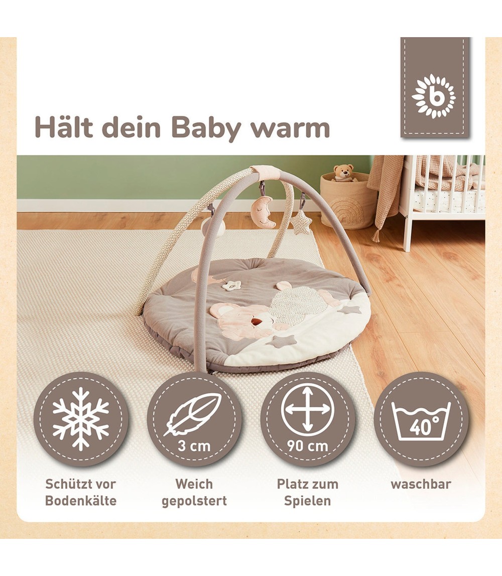 Krabbeldecke mit Spielbogen Plüsch - ab Geburt