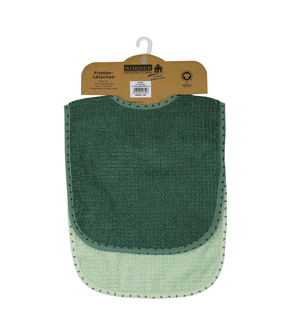 2er-Pack Lätzchen mit Druckknopf 26x40 cm