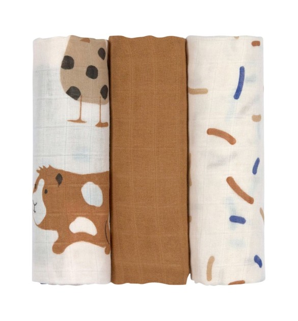 3er-Pack Mullwindeln 80x80 cm