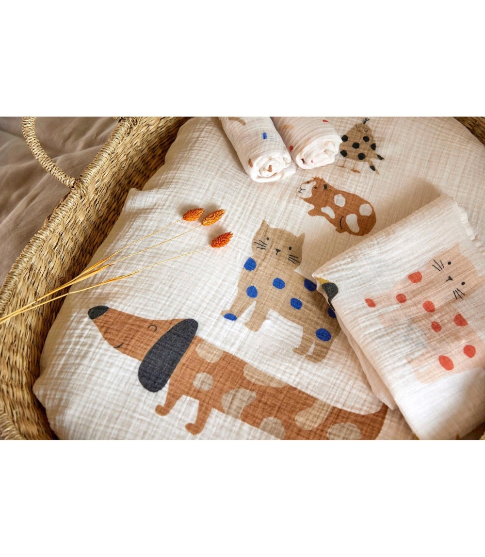 3er-Pack Mullwindeln 80x80 cm