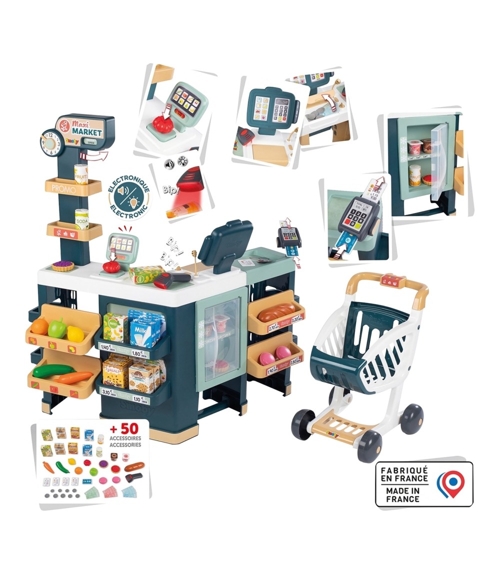 Kaufladen Maxi-Supermarkt mit Einkaufswagen