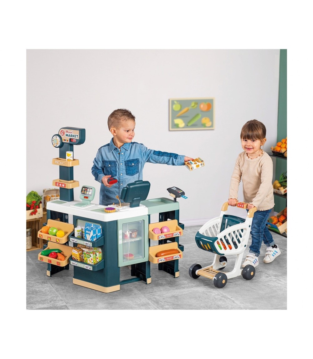 Kaufladen Maxi-Supermarkt mit Einkaufswagen