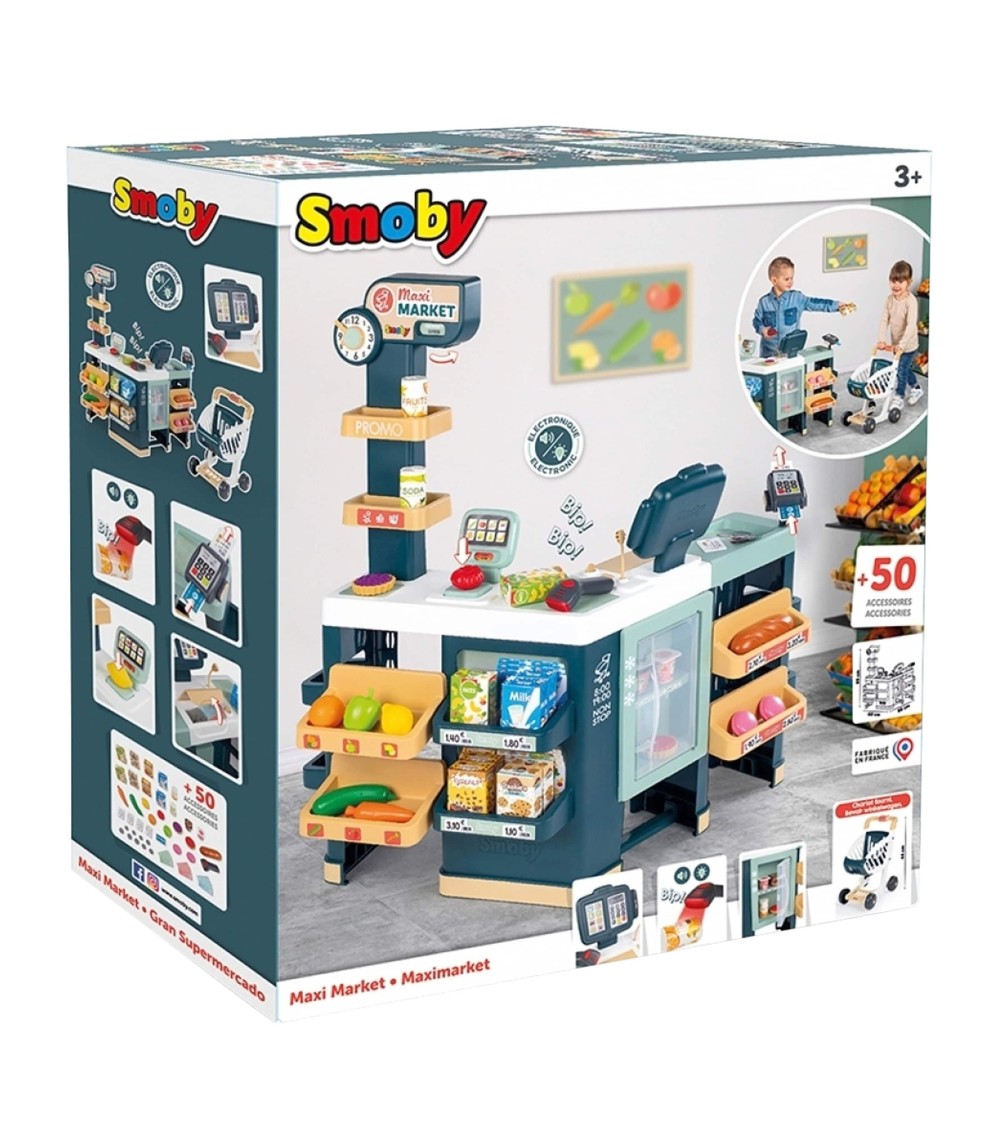 Kaufladen Maxi-Supermarkt mit Einkaufswagen