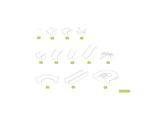 Kugelbahn Bahnelemente Set 55-tlg.
