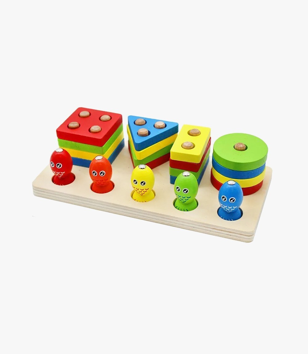 Smoneo 2 in 1 Wooden Blocks Puzzle Sorting