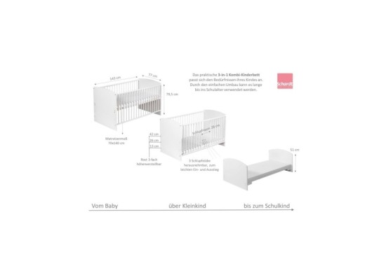 2-tlg. Babyzimmer Classic White