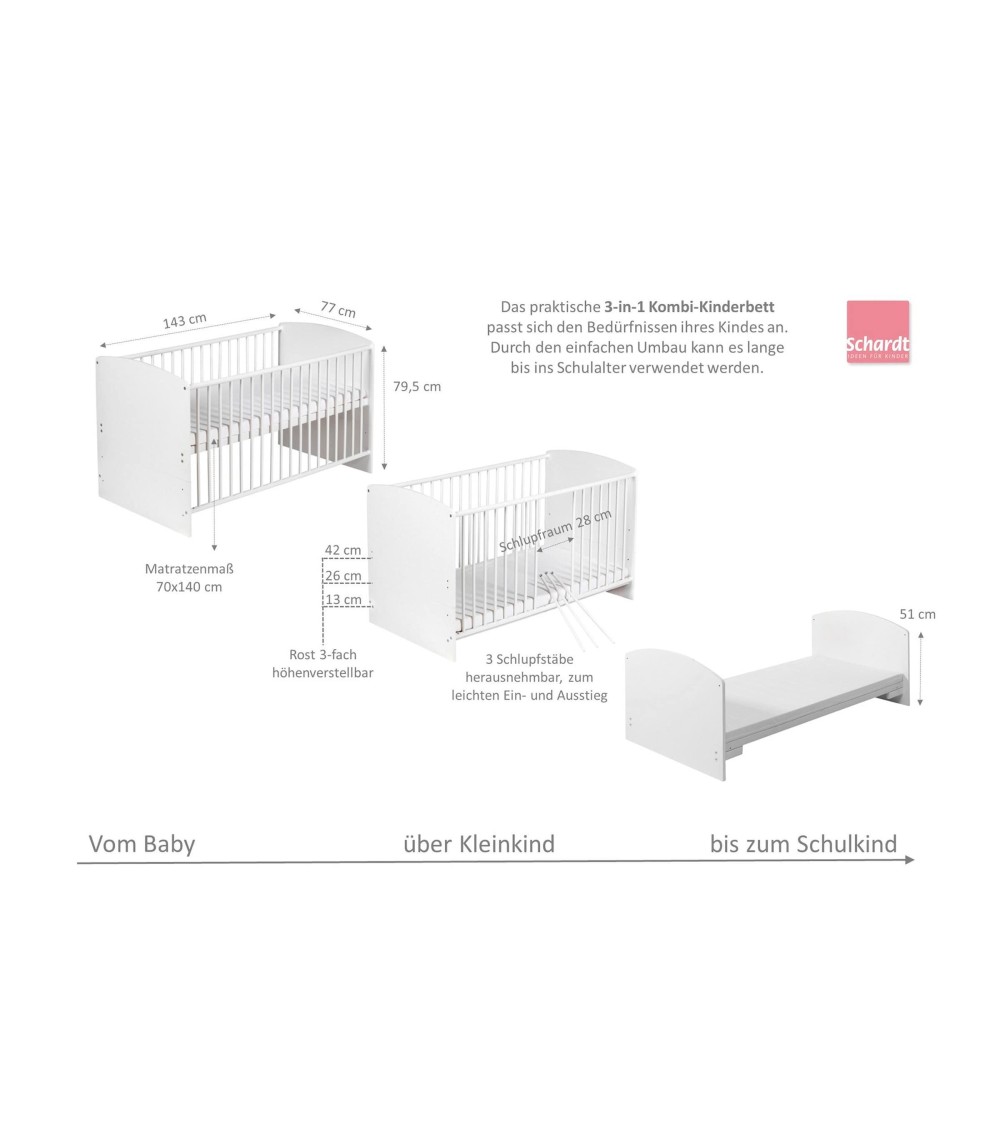 2-tlg. Babyzimmer Classic White