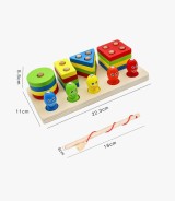 Smoneo 2 in 1 Wooden Blocks Puzzle Sorting