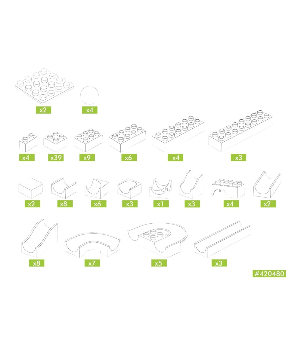Kugelbahn Baukasten basis 123-tlg.