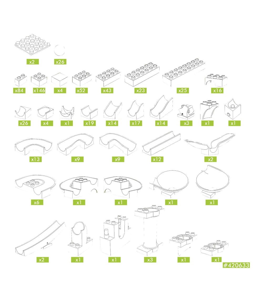 Kugelbahn Baukasten mega 585-tlg.