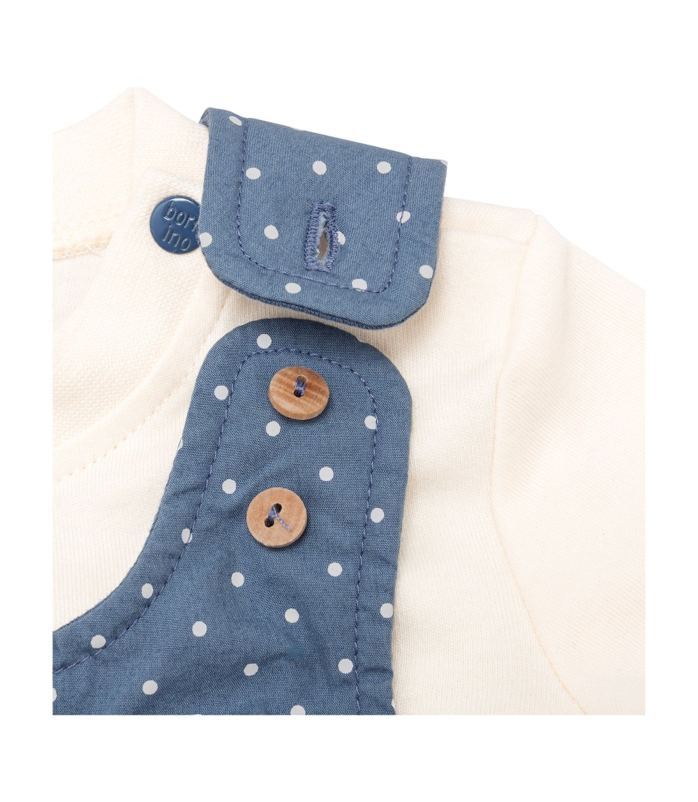 2-tlg. Set Webkleid mit Shirt Punkte