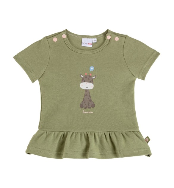 T-Shirt mit Volant Giraffe