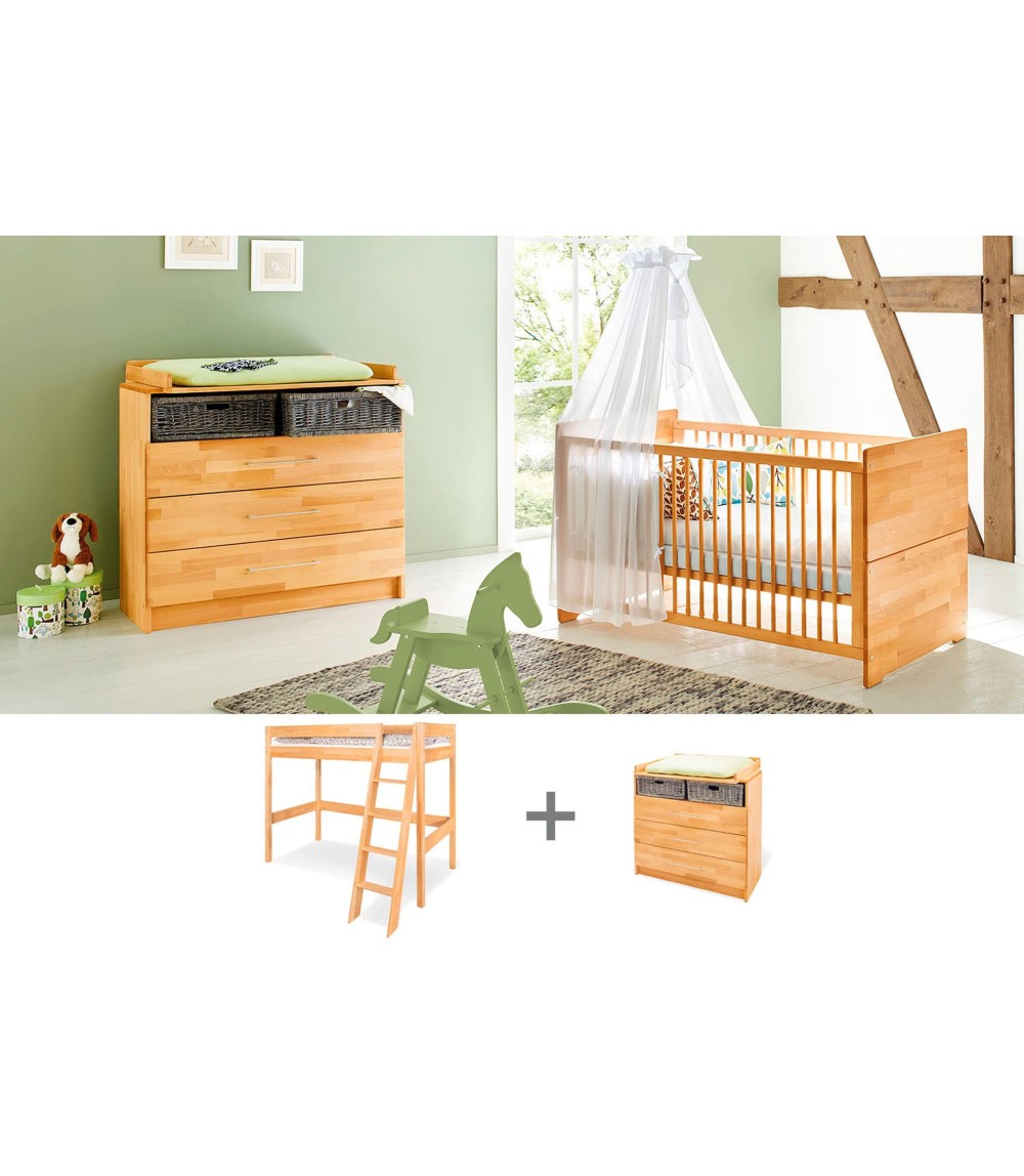 Jugendzimmer-Set „Natura” breit mit Hochbett