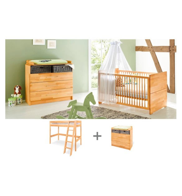 Jugendzimmer-Set „Natura” breit mit Hochbett