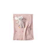 Babydecken-Set mit Greifling Elefant 80x100 cm