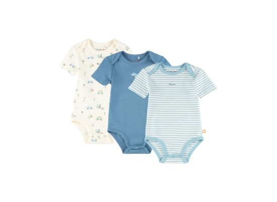 3er-Pack Bodys kurzarm Strand Ringel