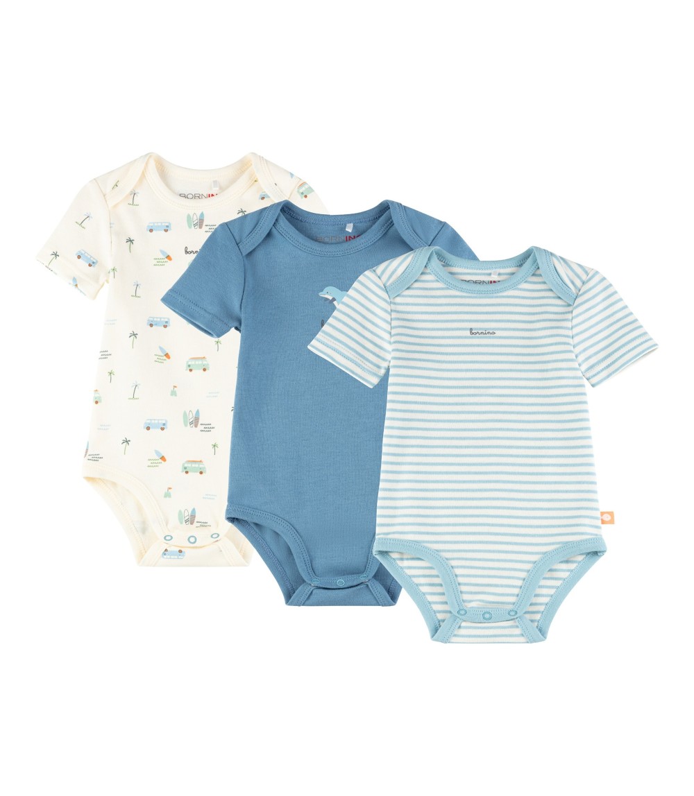 3er-Pack Bodys kurzarm Strand Ringel