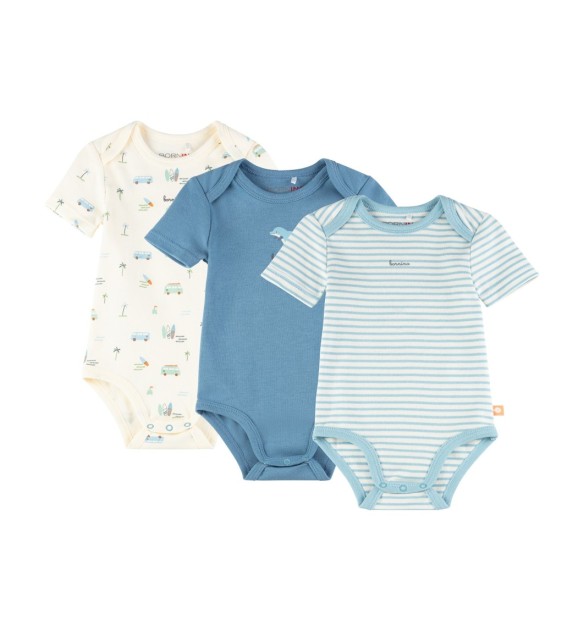 3er-Pack Bodys kurzarm Strand Ringel