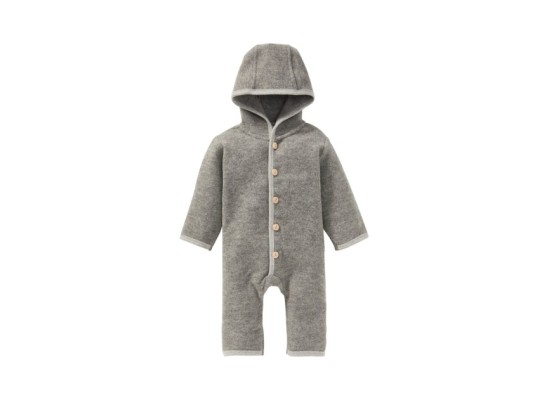 Wollfleece-Overall mit Klappbündchen aus Merinowolle