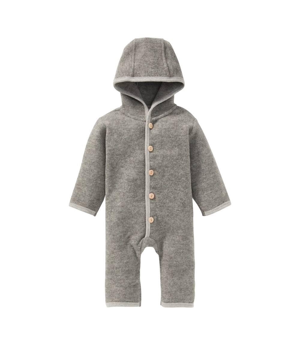 Wollfleece-Overall mit Klappbündchen aus Merinowolle