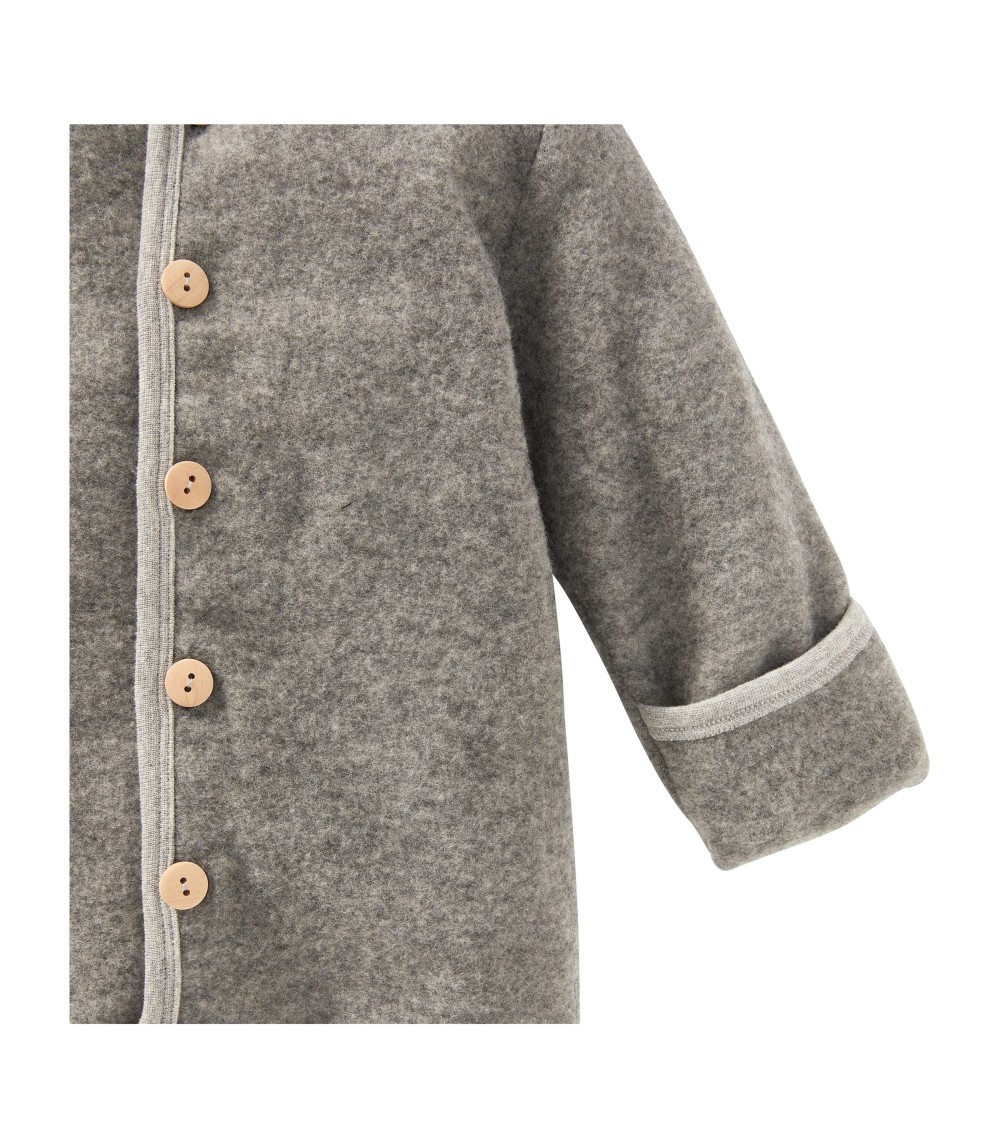 Wollfleece-Overall mit Klappbündchen aus Merinowolle