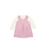 2-tlg. Set Webkleid mit Shirt Punkte