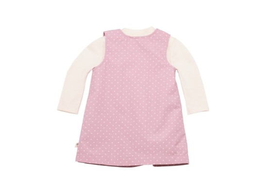 2-tlg. Set Webkleid mit Shirt Punkte