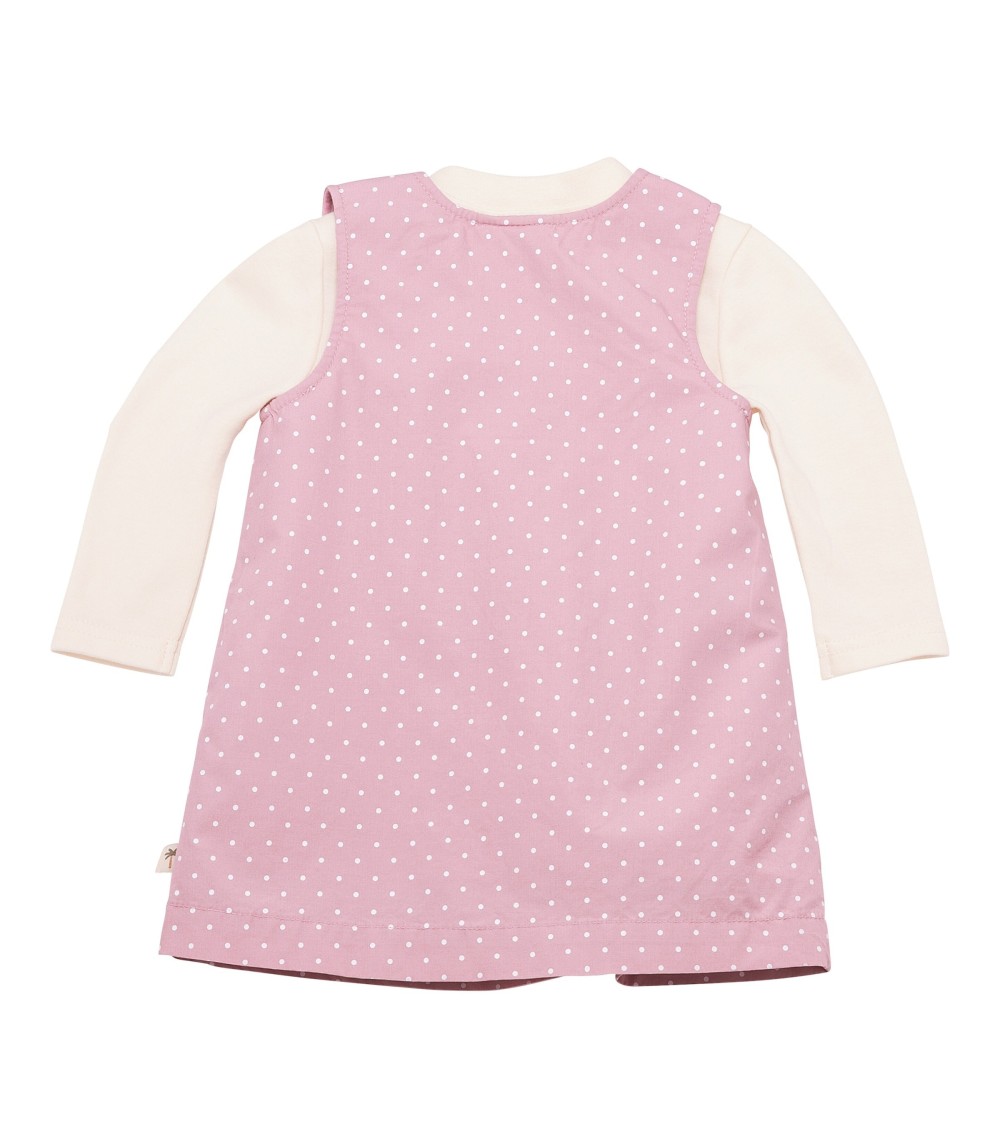 2-tlg. Set Webkleid mit Shirt Punkte