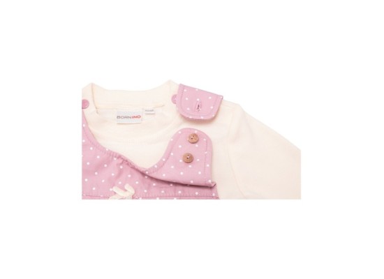 2-tlg. Set Webkleid mit Shirt Punkte