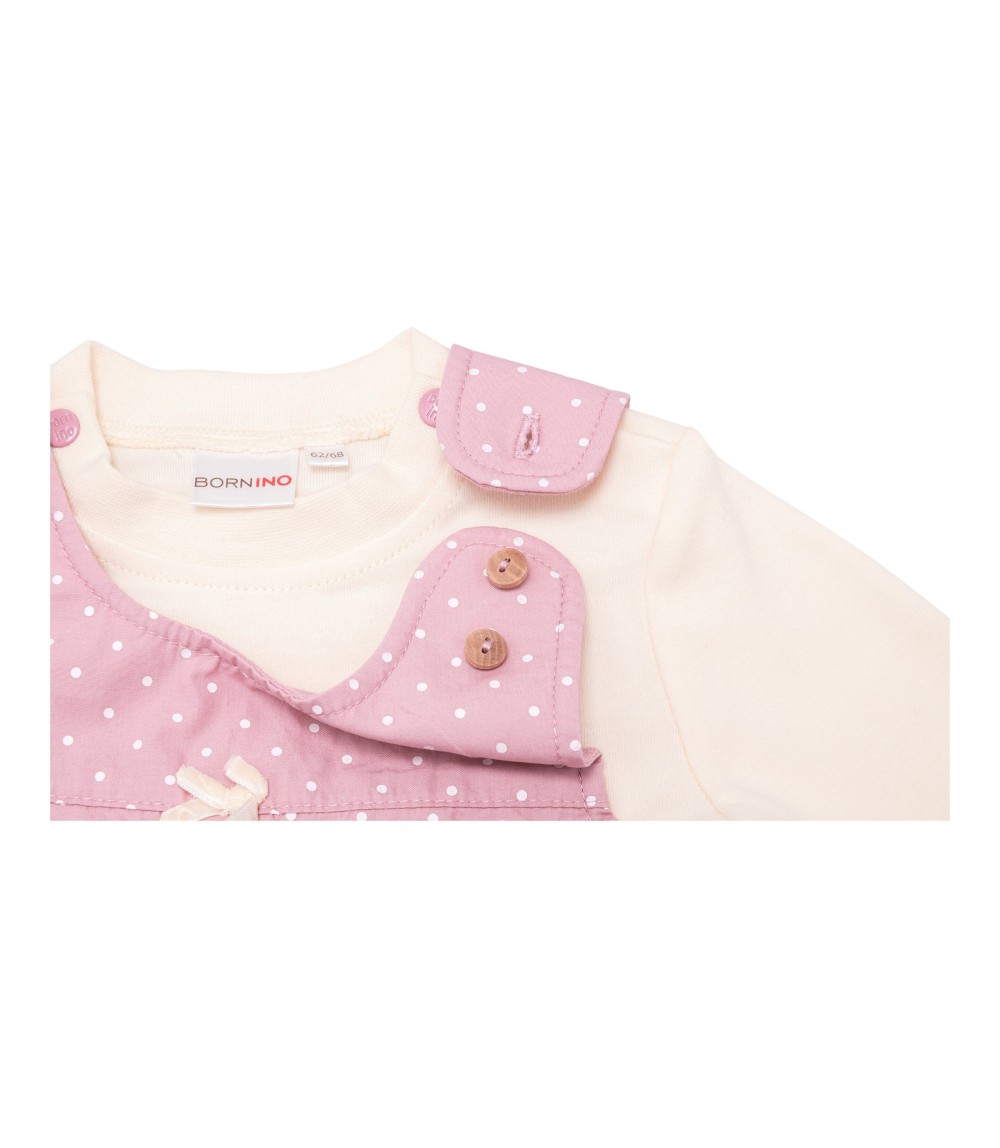 2-tlg. Set Webkleid mit Shirt Punkte