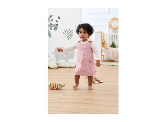 2-tlg. Set Webkleid mit Shirt Punkte