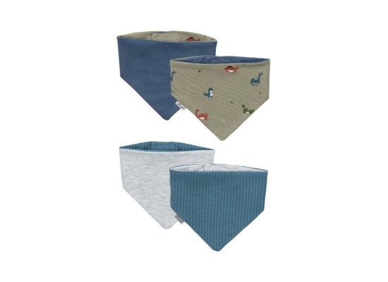 2er-Pack Dreieckstücher Waffelpiqué Dino