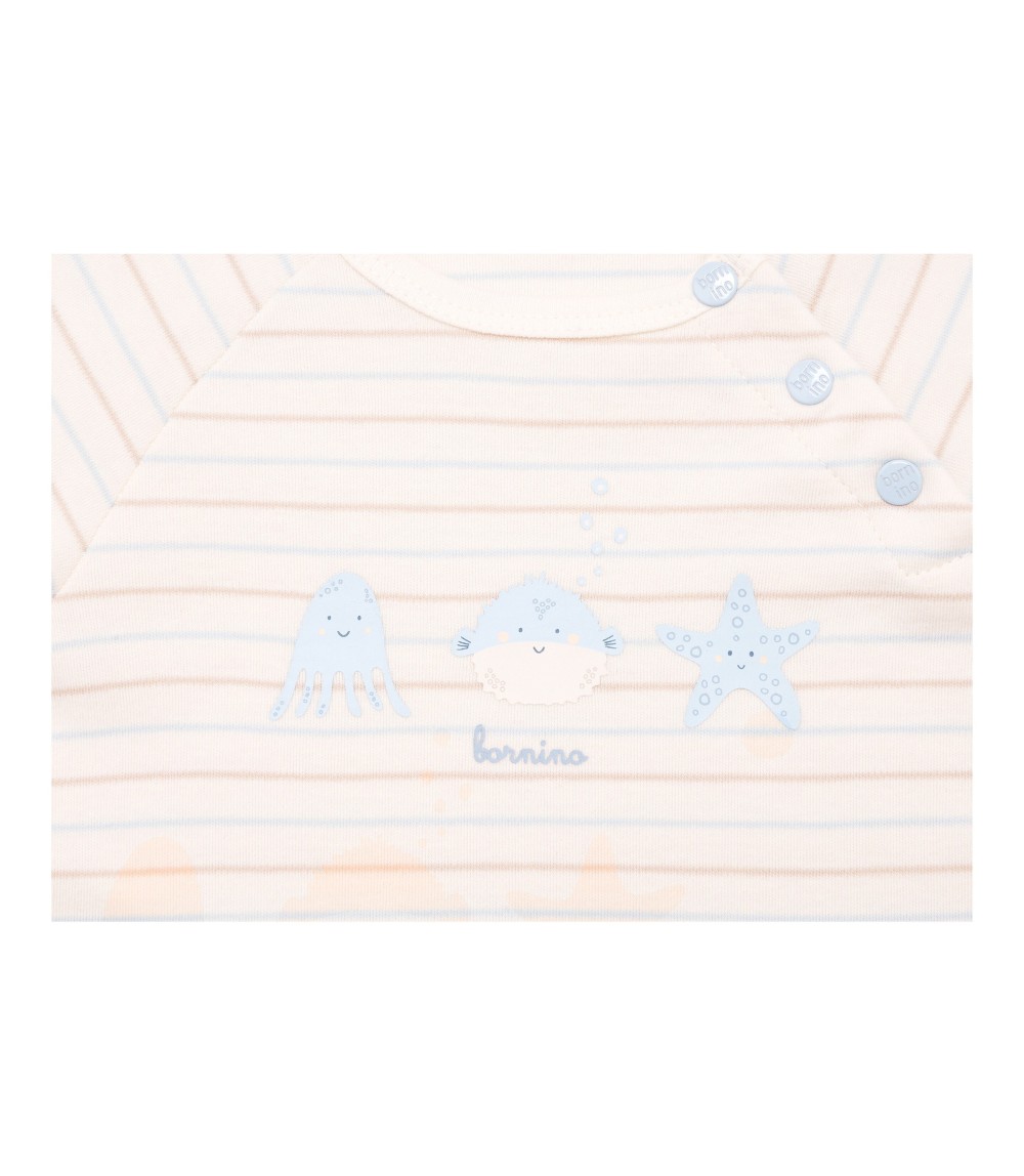 Raglanshirt langarm Ringel Aqua Friends