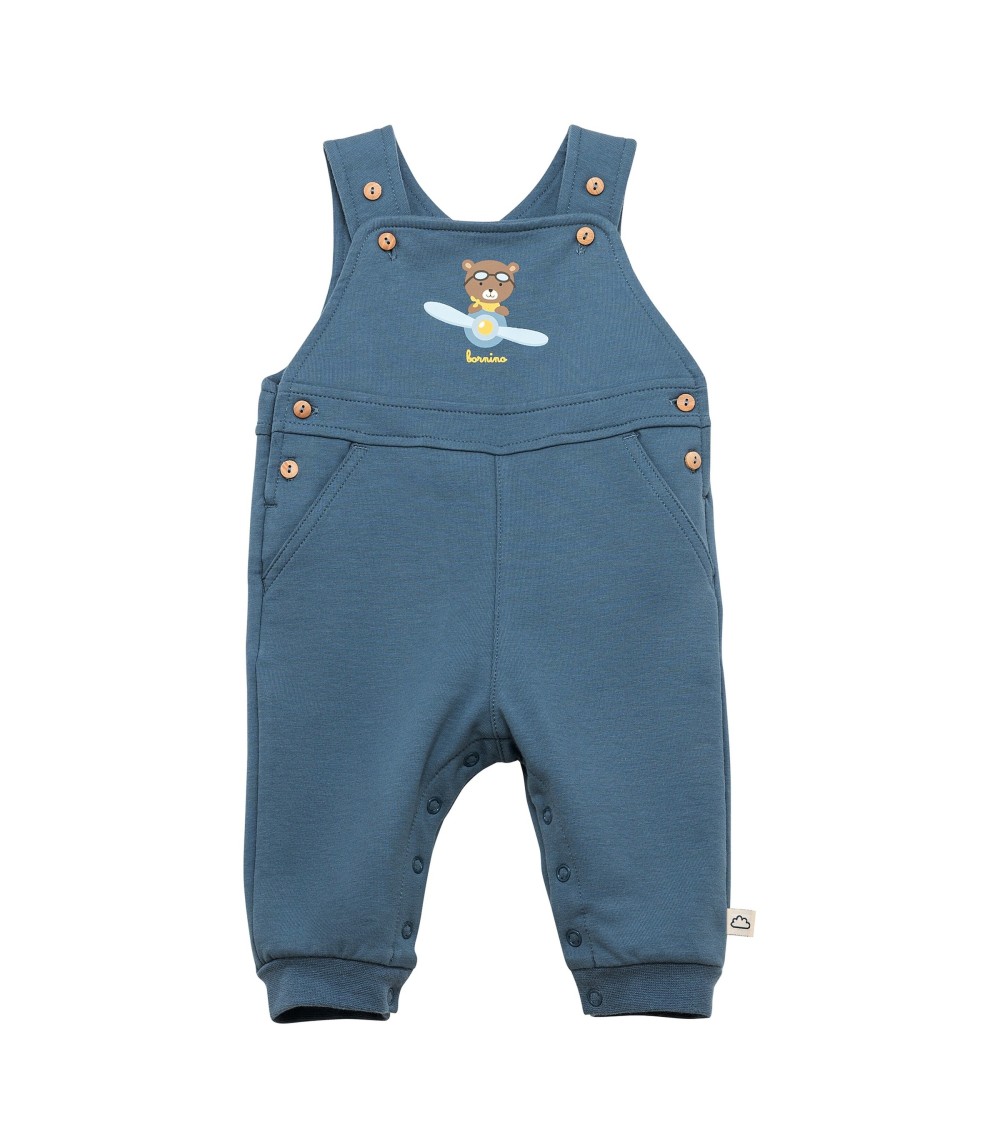 2-tlg. Set Latzhose mit Shirt Ringel Bär