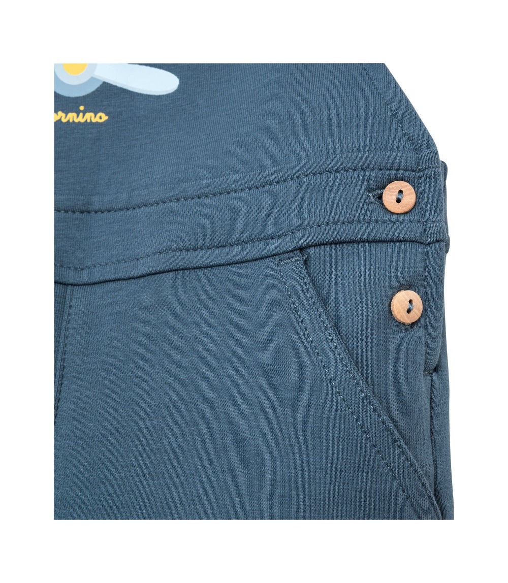 2-tlg. Set Latzhose mit Shirt Ringel Bär