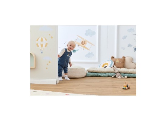 2-tlg. Set Latzhose mit Shirt Ringel Bär