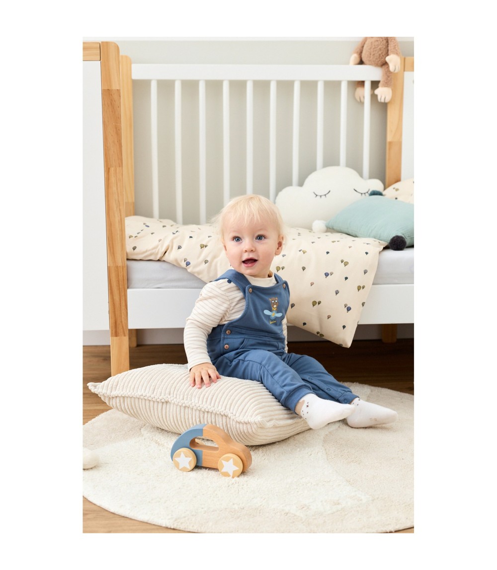 2-tlg. Set Latzhose mit Shirt Ringel Bär