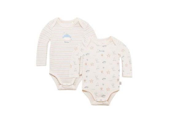 2er-Pack Bodys langarm Aqua Friends