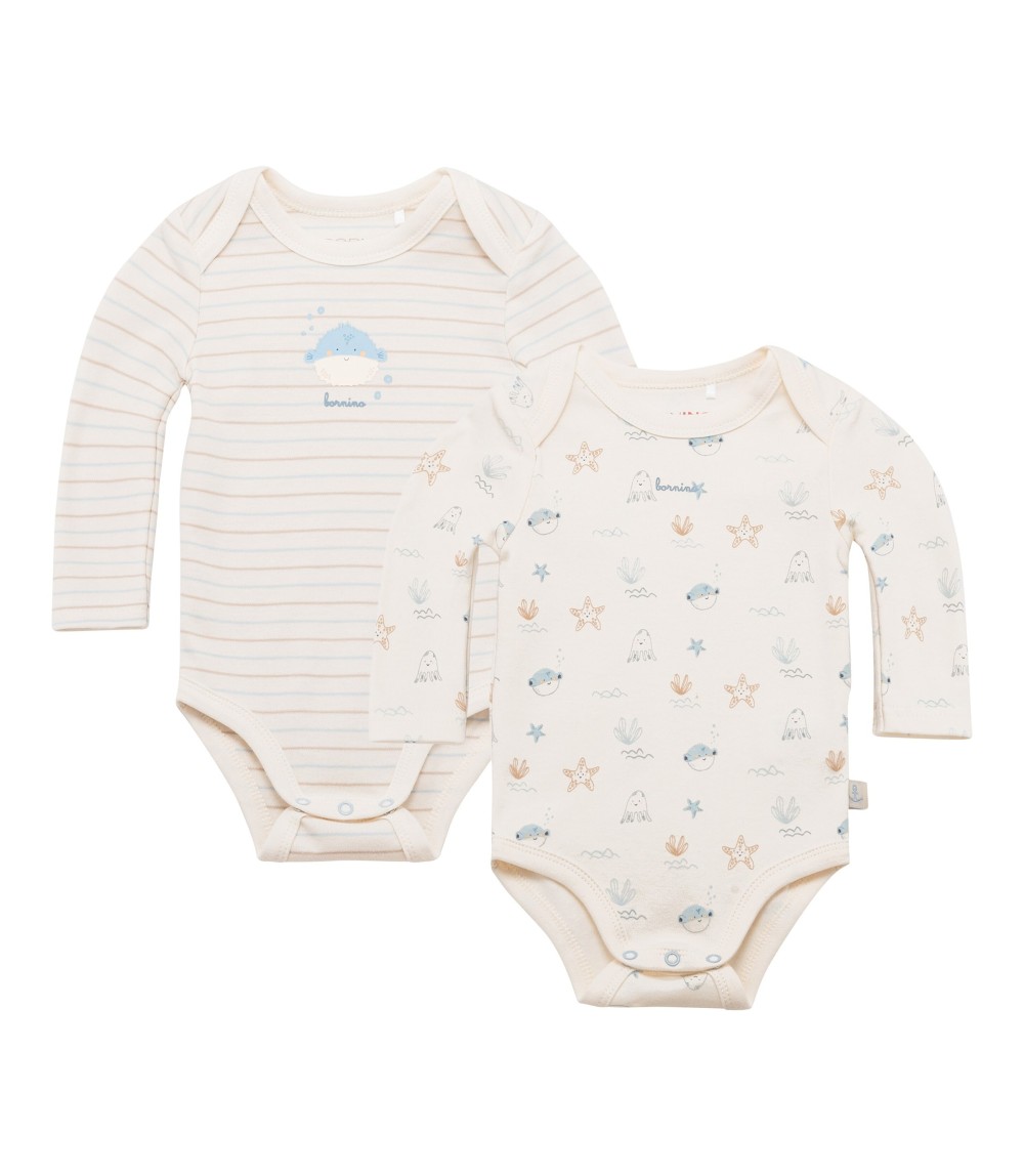 2er-Pack Bodys langarm Aqua Friends