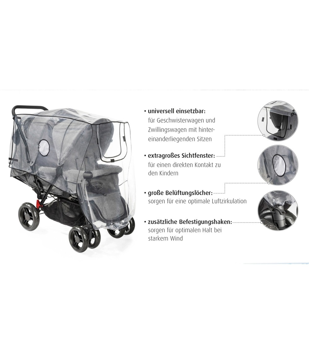 Universal Regenschutz für Geschwisterwagen