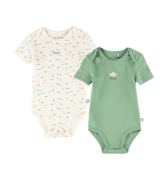 2er-Pack Bodys kurzarm Fische Papierboot