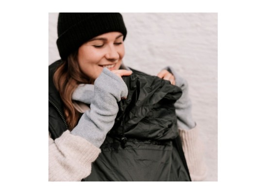 Tragecover Fleece-Cover 3-in-1 mit Regenschutz, Schalkragen & Stulpen