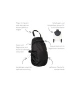 Tragecover Fleece-Cover 3-in-1 mit Regenschutz, Schalkragen & Stulpen