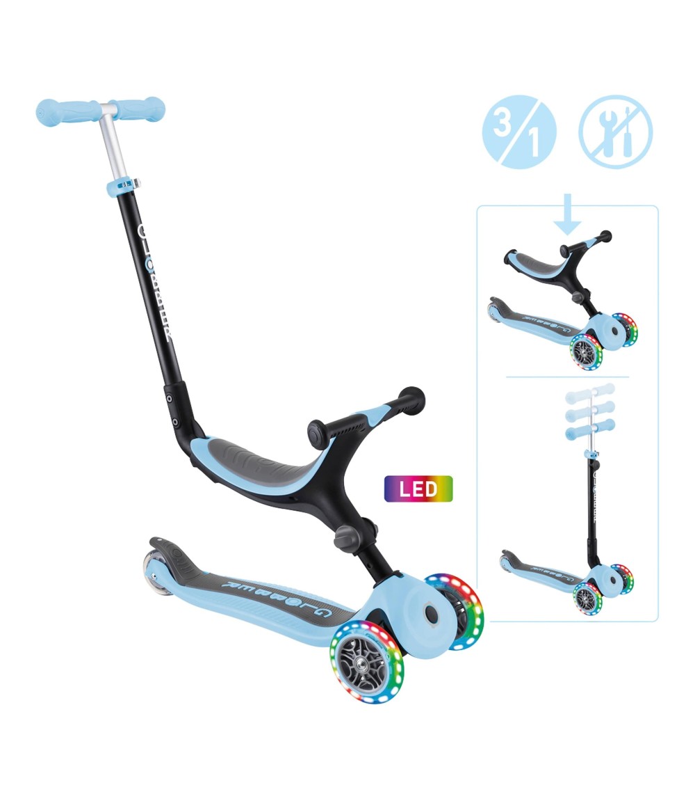 3in1 Scooter Go-Up mit Leuchtrollen